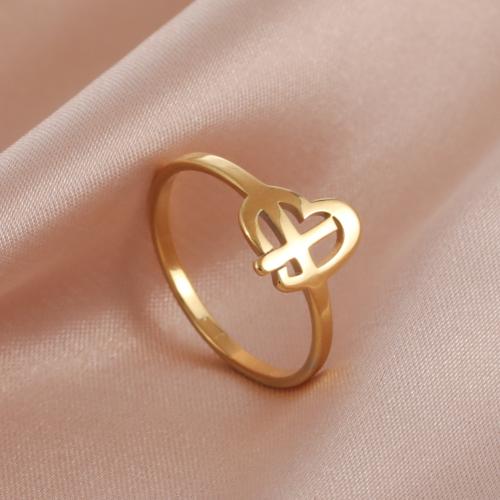 Titanium Steel Finger Ring, Heart, plated & for woman [