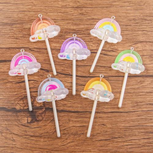 Imitation Food Resin Pendants, Lollipop, DIY [