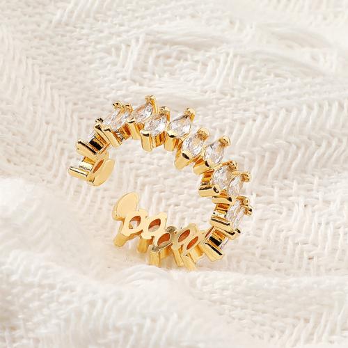 Cubic Zirconia Micro Pave Brass Finger Ring, plated, fashion jewelry & micro pave cubic zirconia 