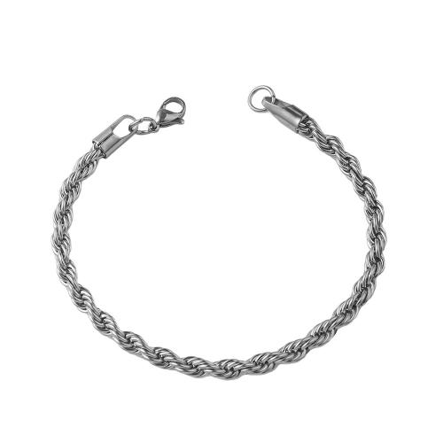 Edelstahl Armbänder, 304 Edelstahl, silberfarben plattiert, Modeschmuck & verschiedene Größen vorhanden, Silberfarbe, Länge:21 cm, verkauft von PC