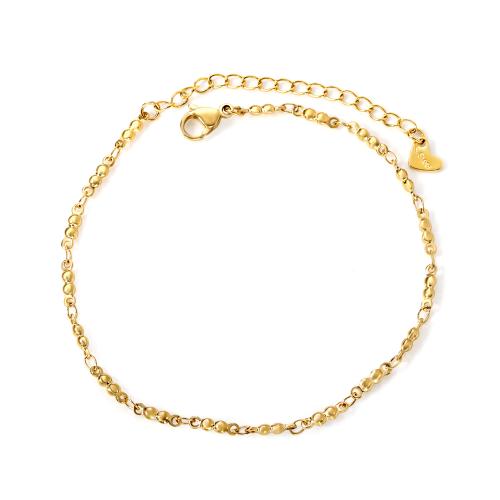 Stainless Steel Anklets Jewelry, 304 Stainless Steel, with 6cm extender chain, fashion jewelry & for woman, gold cm 