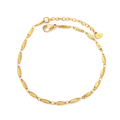 Stainless Steel Anklets Jewelry, 304 Stainless Steel, with 5cm extender chain, fashion jewelry & for woman, gold cm 