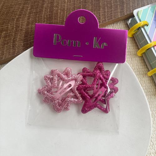 Clips del Pelo, aleación de zinc, barniz de secado al horno, Chica & diferentes estilos para la opción & esmalte, color mixto, 6PCs/Set, Vendido por Set