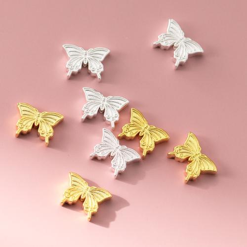 Sterling Silver Spacer Beads, 925 Sterling Silver, Butterfly, DIY Approx 1.4mm 