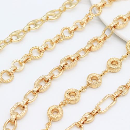 Zinc Alloy Chain, plated golden 