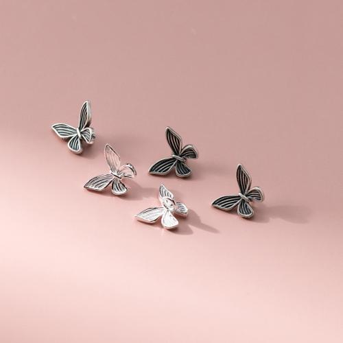 925 Sterling Silver Shank Button, Butterfly, DIY 