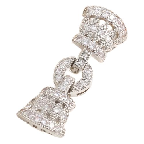 Brass Clasp, plated, DIY & micro pave cubic zirconia 