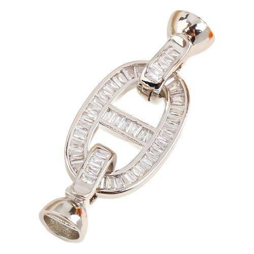 Brass Clasp, plated, DIY & micro pave cubic zirconia 