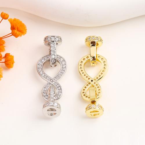 Brass Clasp, plated, DIY & micro pave cubic zirconia 