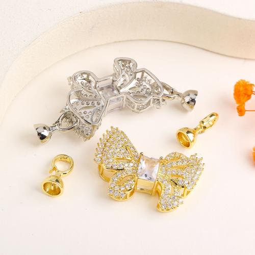 Brass Clasp, Butterfly, plated, DIY & micro pave cubic zirconia 