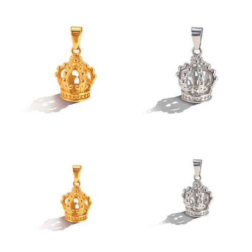 Stainless Steel Crown Pendant, 304 Stainless Steel, plated, DIY [