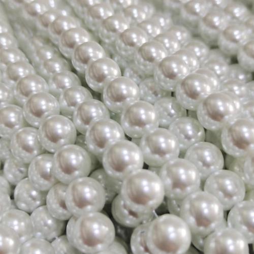 Glass Pearl Beads, Round white 