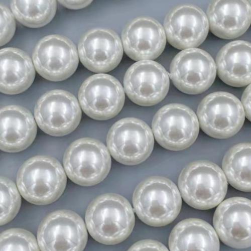 Glass Pearl Beads, Round white 