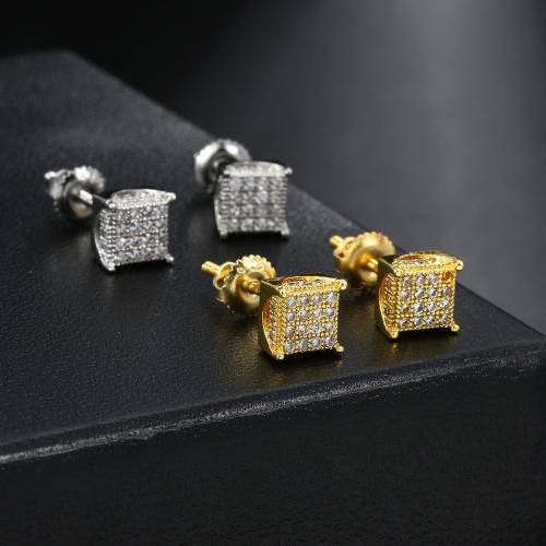 Cubic Zirconia Micro Pave Brass Earring, fashion jewelry & micro pave cubic zirconia & for woman 