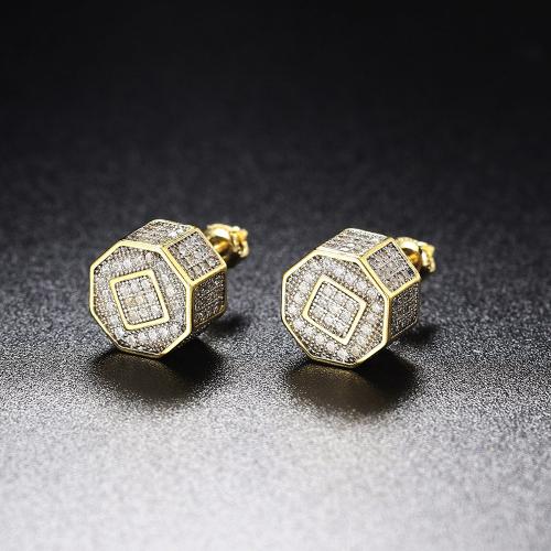 Cubic Zirconia Micro Pave Brass Earring, fashion jewelry & micro pave cubic zirconia & for woman 