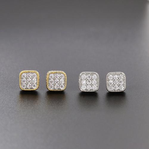 Cubic Zirconia Micro Pave Brass Earring, fashion jewelry & micro pave cubic zirconia & for woman 