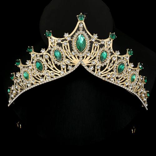 Couronne impériale de mariée, alliage de zinc, bijoux de mode & pour les enfants & avec strass, plus de couleurs à choisir, Vendu par PC[