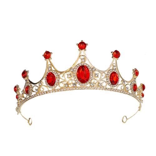 Couronne impériale de mariée, alliage de zinc, bijoux de mode & pour femme & avec strass, plus de couleurs à choisir, Vendu par PC[