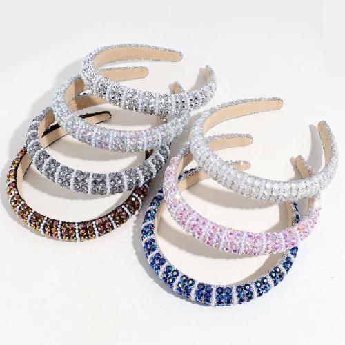 Hair Bands, Cloth, with Plastic Pearl, fashion jewelry & for woman & with rhinestone 