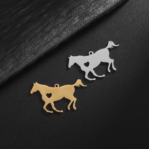 Stainless Steel Animal Pendants, 304 Stainless Steel, Horse, Vacuum Ion Plating, DIY 