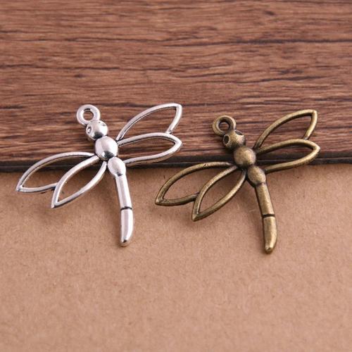 Zinc Alloy Animal Pendants, Dragonfly, plated, DIY 