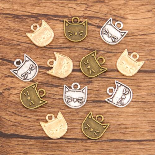 Zinc Alloy Animal Pendants, Cat, plated, DIY 