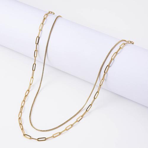 Stainless Steel Chain Necklace, 304 Stainless Steel, with 5cm extender chain, gold color plated, fashion jewelry, golden cm 