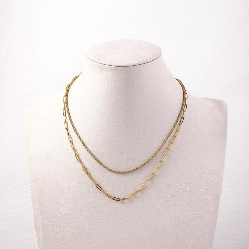 Stainless Steel Chain Necklace, 304 Stainless Steel, with 5cm extender chain, gold color plated, fashion jewelry, golden cm 