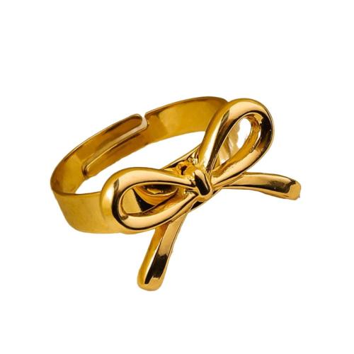 Edelstahl Fingerring, 304 Edelstahl, goldfarben plattiert, Modeschmuck, goldfarben, verkauft von PC