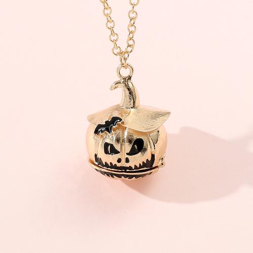 Zinc Alloy Necklace, plated, Unisex & Halloween Jewelry Gift, golden 