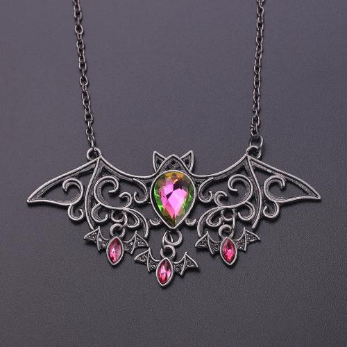 Zinc Alloy Necklace, plated, Halloween Jewelry Gift & micro pave cubic zirconia & for man, original color Approx 51-80 cm 