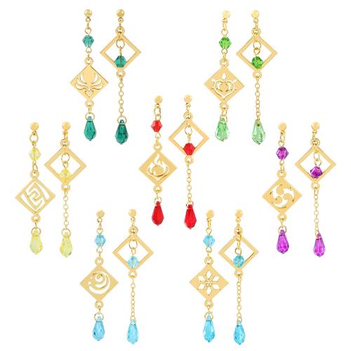 Gemstone Drop Earring, Zinc Alloy, with Gemstone, plated & for woman 