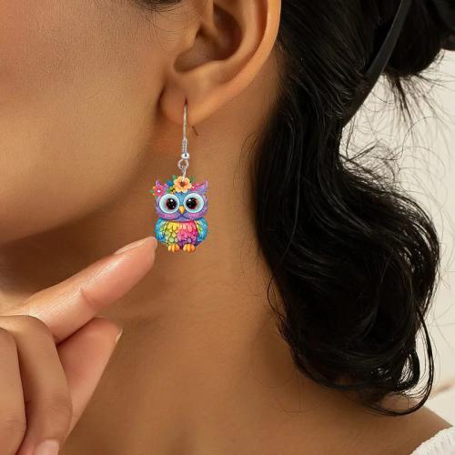 Acrylic Drop Earring, Owl & for woman 