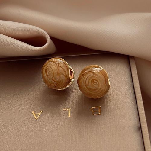 Brass Drop Earring, fashion jewelry & for woman & enamel 12mm [