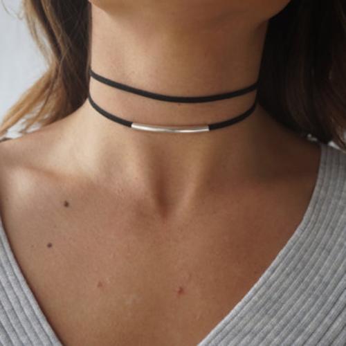 Mode Collier Choker, alliage de zinc, avec Velveteen, avec 7cm chaînes de rallonge, bijoux de mode & pour femme, plus de couleurs à choisir Environ 30 cm, Vendu par PC