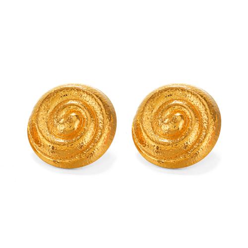 Edelstahl Stud Ohrring, 304 Edelstahl, Modeschmuck & für Frau, goldfarben, 24x26mm, verkauft von Paar