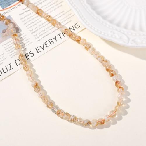 Natural Citrine Beads, Round, DIY, 6mm Approx 38 cm [