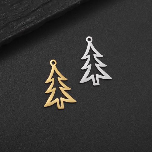 Stainless Steel Pendants, 304 Stainless Steel, Christmas Tree, Vacuum Ion Plating, DIY 