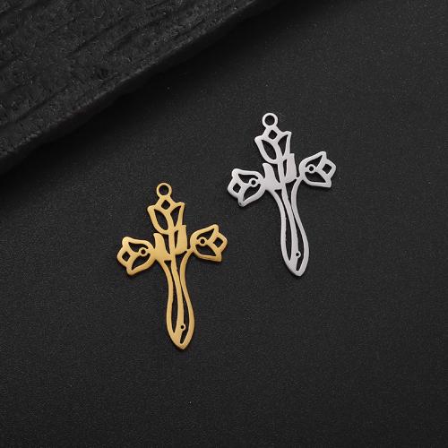 Stainless Steel Cross Pendants, 304 Stainless Steel, Vacuum Ion Plating, DIY 