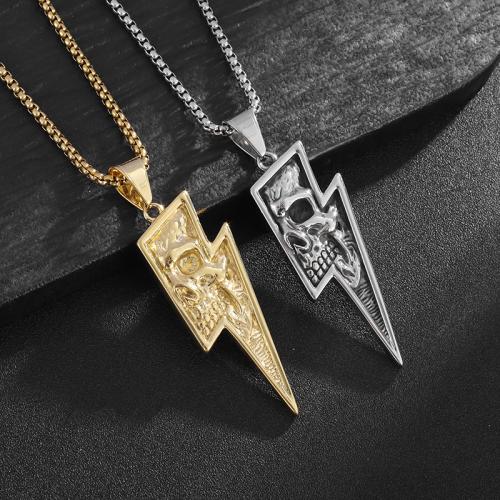 Titanium Steel Pendants, Lightning Symbol, plated & for man cm [