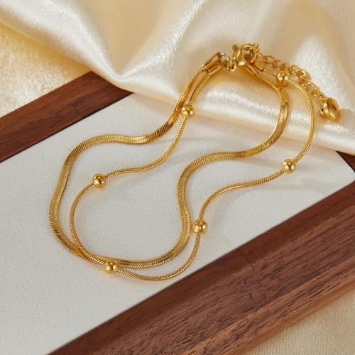 Stainless Steel Anklets Jewelry, 304 Stainless Steel, with 5CM extender chain, gold color plated, for woman .5 cm 