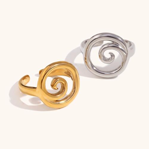 Edelstahl Fingerring, 304 Edelstahl, goldfarben plattiert, Modeschmuck, keine, verkauft von PC