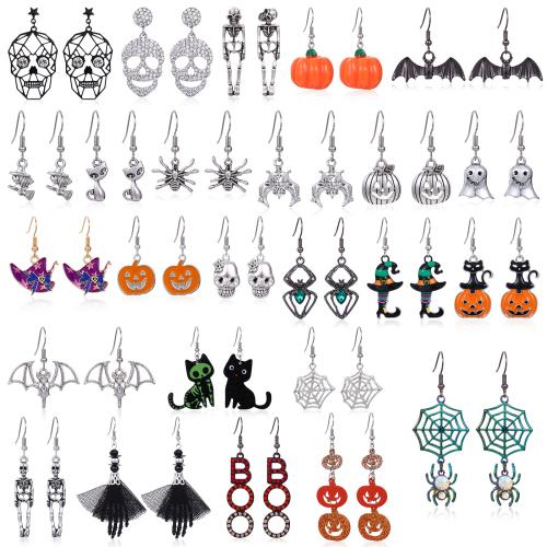 Zinklegierung Tropfen Ohrring, Design für Halloween & verschiedene Stile für Wahl & für Frau & mit Strass, verkauft von Paar