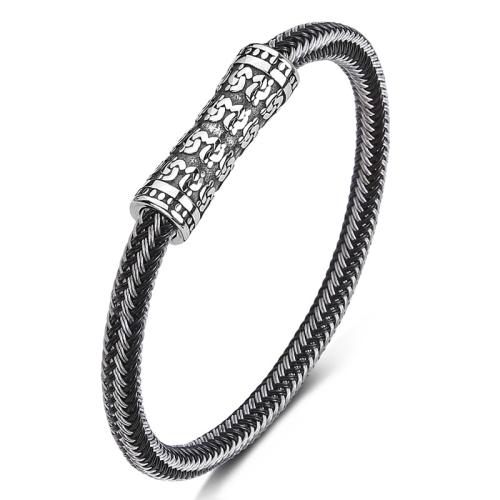 bracelet de cordon en PU , Acier inoxydable 304, avec cuir PU, fait à la main, unisexe & normes différentes pour le choix & styles différents pour le choix, plus de couleurs à choisir, Vendu par PC