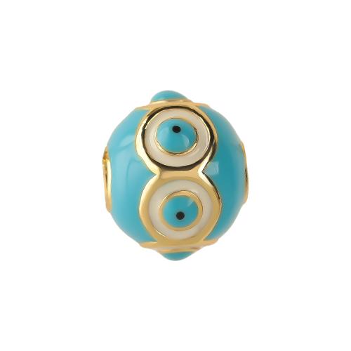 Fashion Evil Eye Beads, Brass, plated, DIY & enamel 