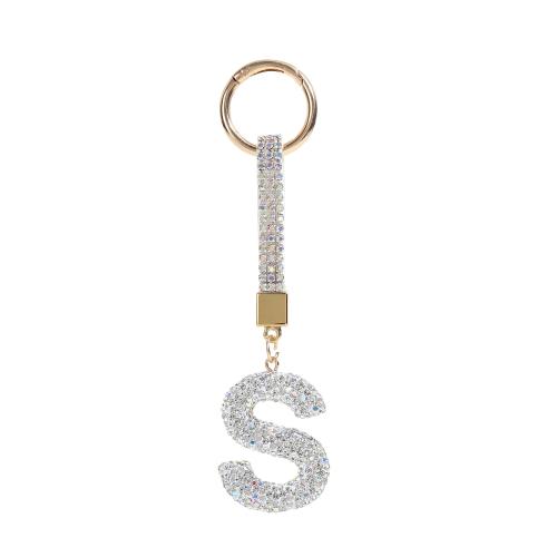 Rhinestone Zinc Alloy Key Chain, portable & multifunctional & with rhinestone [