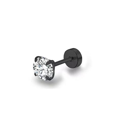 Stainless Steel Ear Piercing Jewelry, 304 Stainless Steel, plated, Unisex & micro pave cubic zirconia [