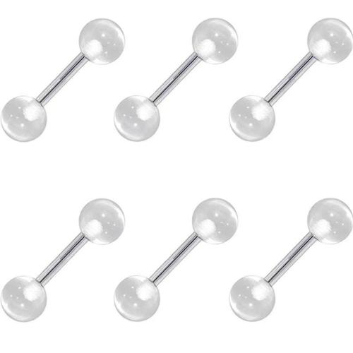 Stainless Steel Ear Piercing Jewelry, 304 Stainless Steel, with Acrylic, polished & Unisex, clear [