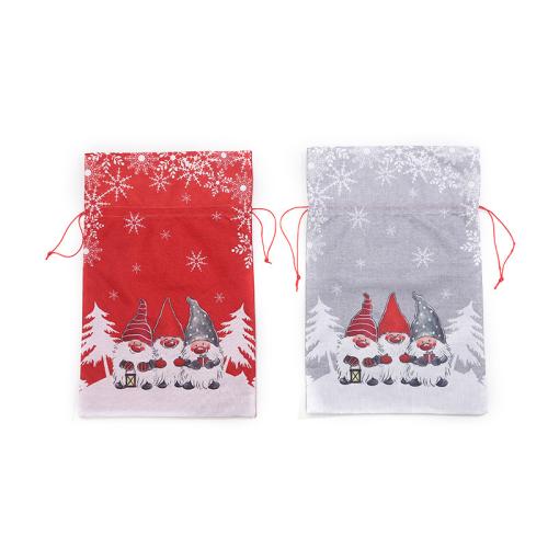 Leinen Christmas Gift Bag, Staubdicht & Weihnachts-Design, keine, 570x370x5mm, verkauft von PC