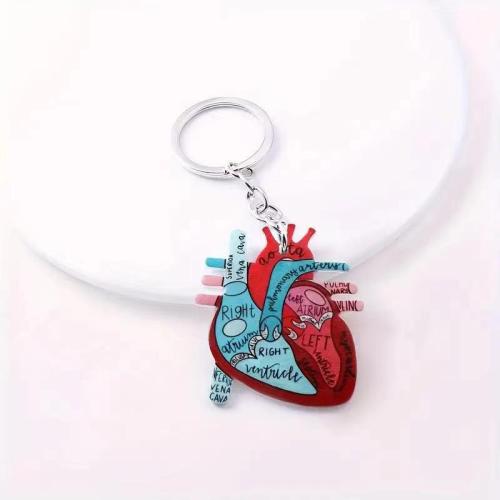 Acrylic Key Chain, Heart, fashion jewelry, mixed colors 